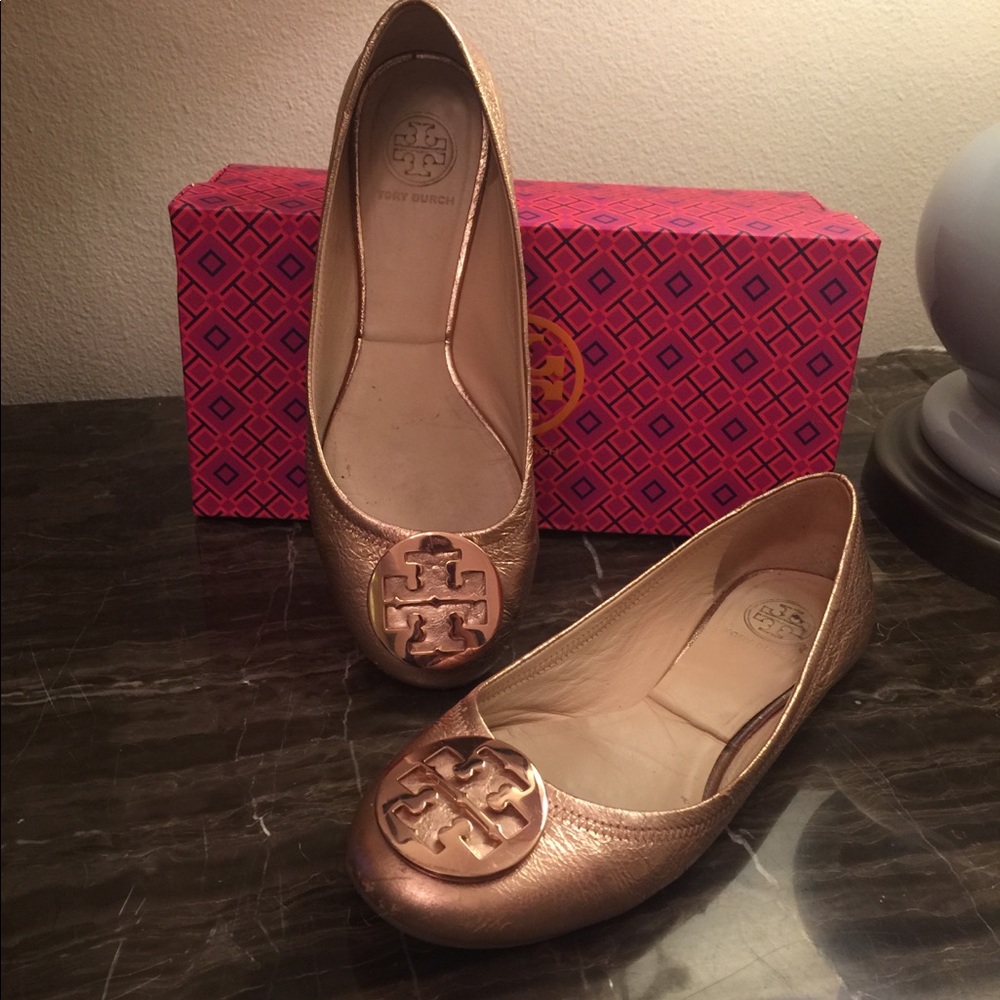 Tory Burch sz 9 Rose Gold Reva Flats